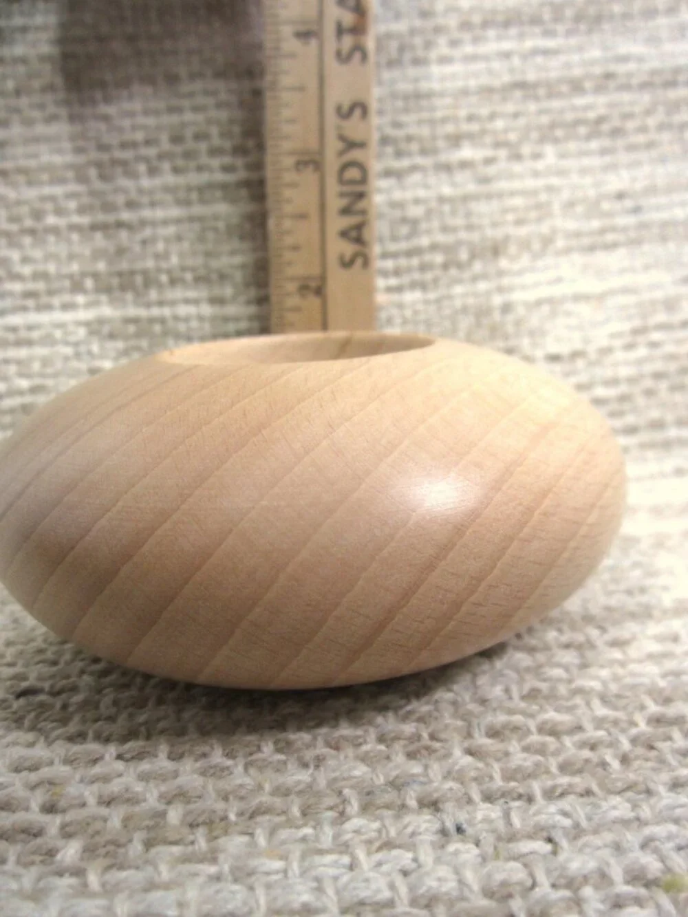 NEW Oak or Ash Wood Turned Tea Light Candle Holder Contemporary MCM Round Lite